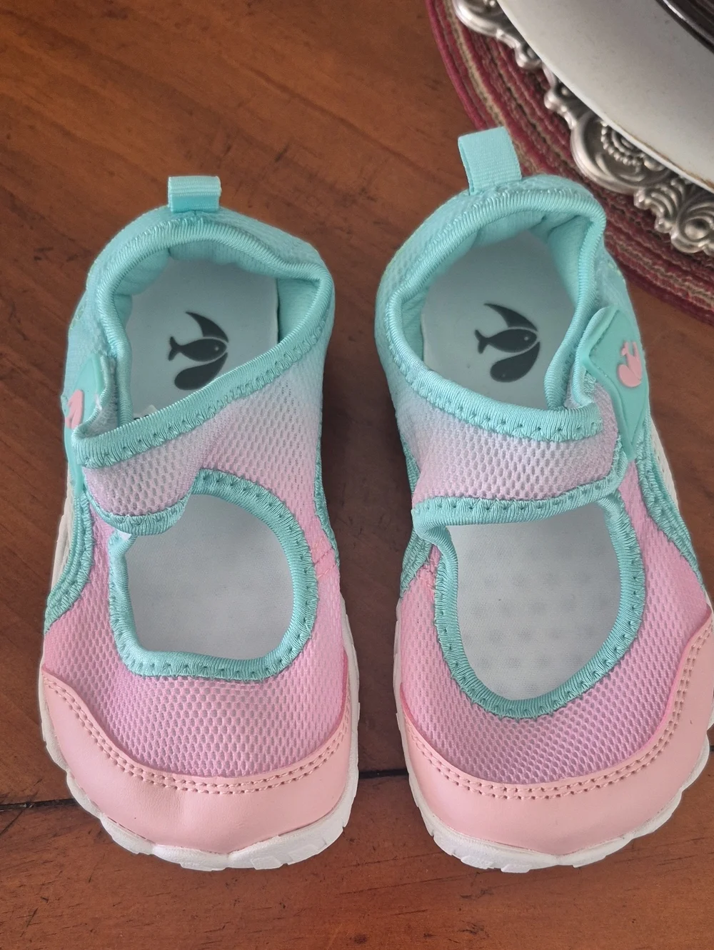 Kids Pink and Aqua Mary Jane Water Shoes